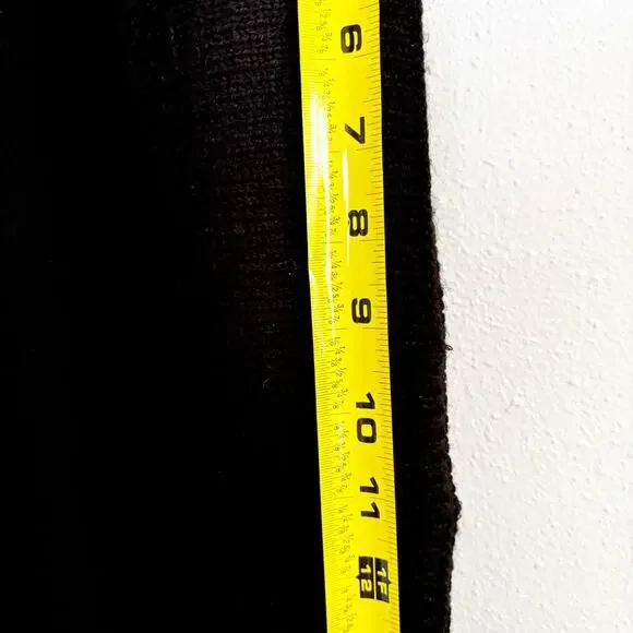 Madden One Size Black Sweater Poncho Braided Shoulder Front Pockets Cozy Staple - Picture 10 of 12